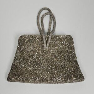 Carlo Fellini Beaded Gray Bag